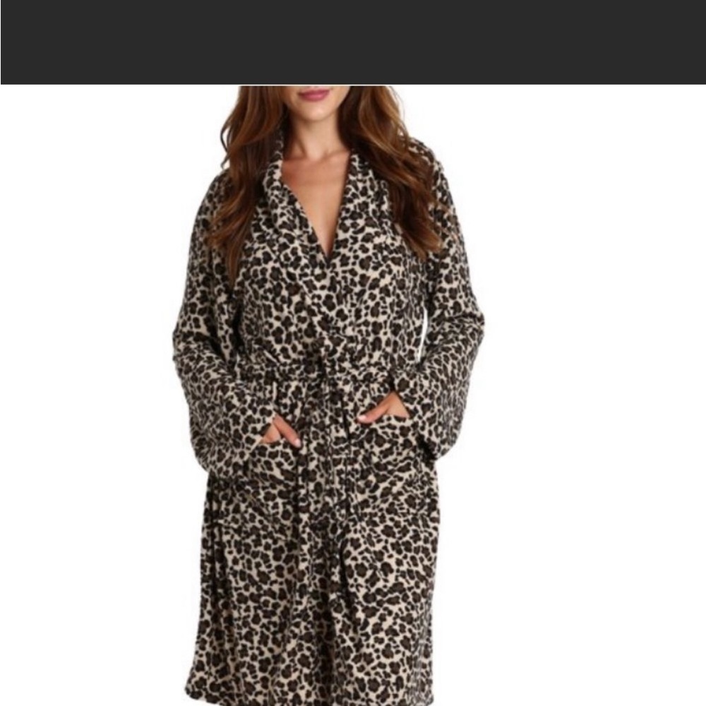 Blis Intimates Fleece Robe in Leopard Print Size L/XL